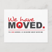 赤引越し案内葉書を引越した 案内ポストカード (正面)