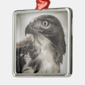 赤後につかれたタカのオーナメント メタルオーナメント (左)