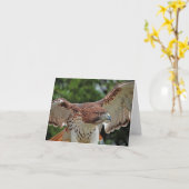 赤後につかれたタカのメッセージカード カード (黄色い花)