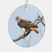 赤後につかれたタカ セラミックオーナメント (左)