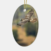 赤後につかれたタカ セラミックオーナメント (左)