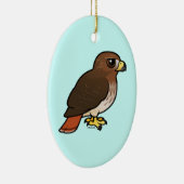 赤後につかれたタカ セラミックオーナメント (右)
