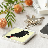 赤後につかれた黒いオウム キーホルダー (側面)