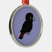 赤後につかれた黒いオウム メタルオーナメント (右)