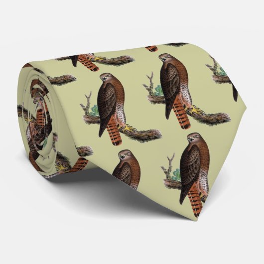 赤後につかれた黒いタカのタイ ネクタイ (ロール)