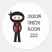 赤忍者学校の供給シール、名前室番号 ラウンドシール (正面)