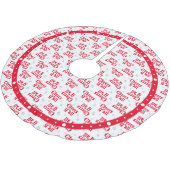 赤応援すべてパターン（の模様が）ある ブラッシュドポリエステルツリースカート (アングル)