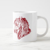 赤怒い毛の悪魔の馬 ジャンボコーヒーマグカップ (右)