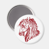 赤怒い毛の悪魔の馬 マグネット (正面/裏面)