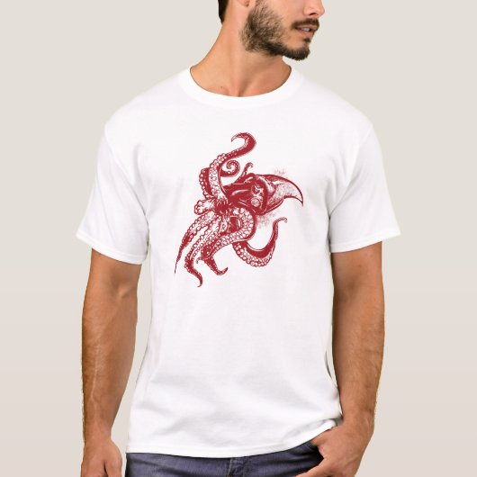 赤怒の巨大イカ Tシャツ (正面)
