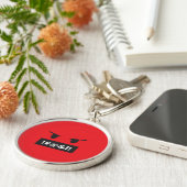 赤怒顔カーシング絵文字 キーホルダー (側面)