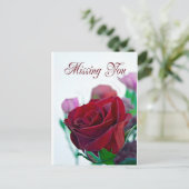 赤恋しく思いバラのクラシックのカード ポストカード (スタンド正面)