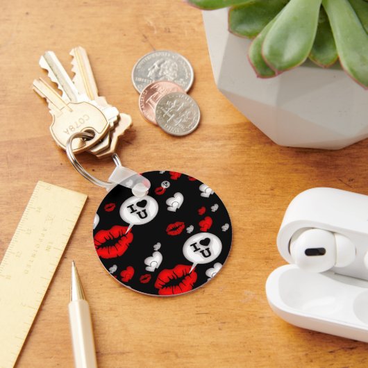 赤恋ハートと唇 キーホルダー (デスク)
