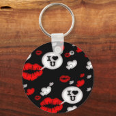 赤恋ハートと唇 キーホルダー (正面)