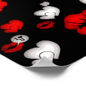 赤恋ハートと唇 ポスター (角)