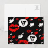 赤恋ハートと唇 ポストカード (正面/裏面)