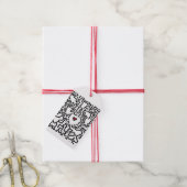 赤恋ハートドードル落書きギフトラベル ギフトタグ (より糸付き)