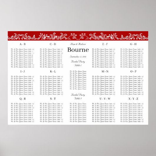 赤恋鳥座席順 ポスター (正面)