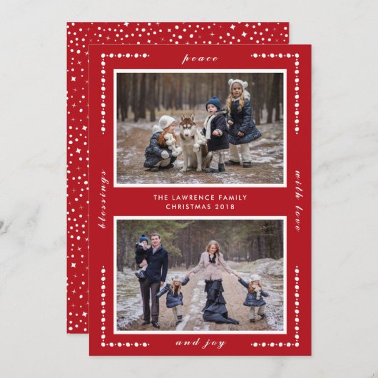 赤恵み平和ラブジョイクリスマスツーフォト シーズンカード (正面/裏面)