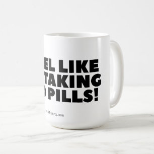 「赤感じい丸薬を飲むのが好き!」 クラシック コーヒーマグカップ