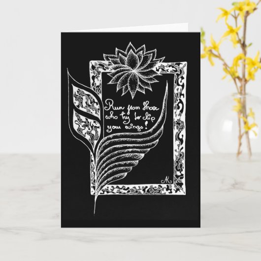 赤感動的フラグ図解入りの、写真付きの引用文 カード (黄色い花)