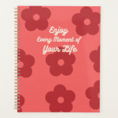 赤感動的レトロ花 プランナー手帳 (正面)