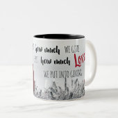 赤感動的引用文グリッター ツートーンマグカップ (正面右)