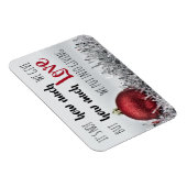 赤感動的引用文付きクリスマスオーナメント マグネット (右側)