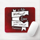 赤感動的背景の愛の引用文 マウスパッド (マウス)