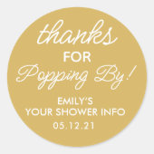 赤感謝していちゃんのシャワーでシールを貼るのに ラウンドシール (正面)