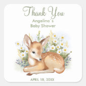 赤感謝していちゃんのシャワーにシール。 スクエアシール (正面)