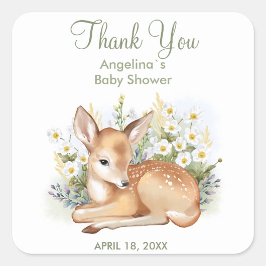 赤感謝していちゃんのシャワーにシール。 スクエアシール (正面)