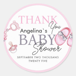 赤感謝していちゃんのシャワーにシール。 ラウンドシール