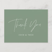 赤感謝していちゃんのシャワーは緑エレガントモダン ポストカード (正面)