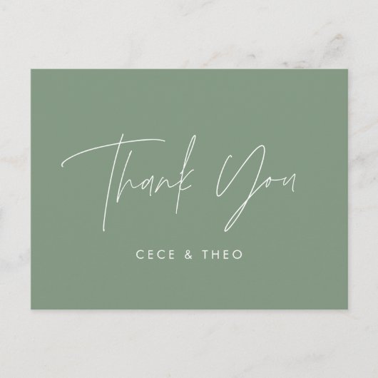 赤感謝していちゃんのシャワーは緑エレガントモダン ポストカード (正面)