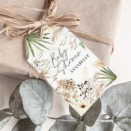 赤感謝していちゃんのモダンシャワーは芝生の葉 ギフトタグ