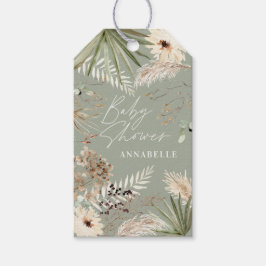 赤感謝していちゃんのモダンシャワーは芝生の葉 ギフトタグ