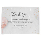 赤感謝していちゃんシャワーピンクスタイリッシュバルーン ラージペーパーバッグ (正面)