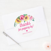 赤感謝していちゃんシャワーメッセージカードで飛び出す ラウンドシール (封筒)