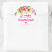 赤感謝していちゃんシャワーメッセージカードで飛び出す ラウンドシール (バッグ)