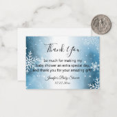 赤感謝していちゃんシャワー水の色の青い雪片 ノートカード (正面/裏面インサイチュ)