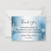 赤感謝していちゃんシャワー水の色の青い雪片 ノートカード (正面)