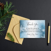 赤感謝していちゃんシャワー水の色の青い雪片 ノートカード