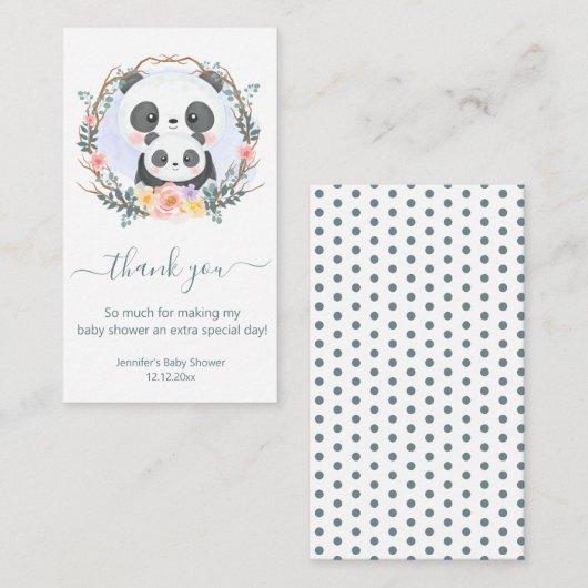 赤感謝していちゃんシャワー水色かわいいパンダ緑 ノートカード (正面/裏面)