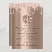 赤感謝していちゃんシャワー足グリッターバラドリップボーイガール 招待状 (正面/裏面)