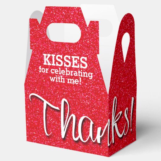 赤感謝していフェイクグリッター フェイバーボックス (オープン)