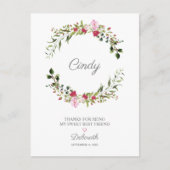 赤感謝してい&ピンクのYour Bestfriendsフローラリース ポストカード (正面)