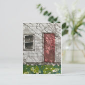 赤扉ホワイトハウス水彩絵はが絵を描き ポストカード (スタンド正面)