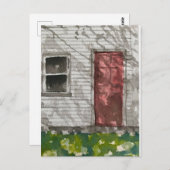 赤扉ホワイトハウス水彩絵はが絵を描き ポストカード (正面/裏面)