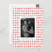 赤手で描いたハートのバレンタインデーフォトカード ポストカード (正面/裏面)